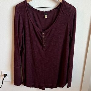 We the Free Free People Burgundy Top Women’s Size Large